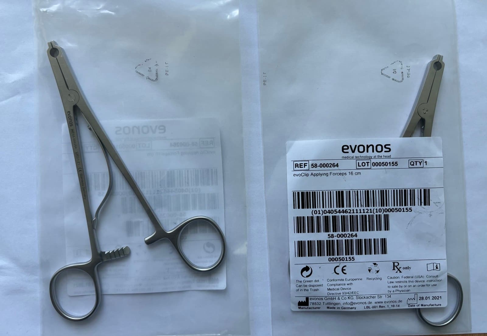 Кліпсонакладачі Ране, для шкірних кліпсів, виробник Evonos (Німеччина).