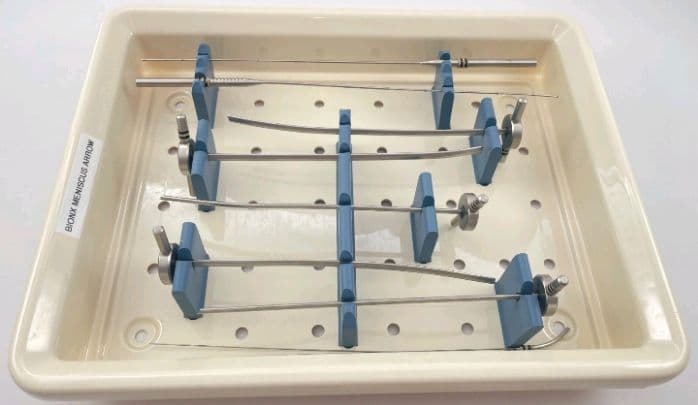 LOT OF 9 Bionix Meniscus Arrows w/ Arthroscopic Instrument Tray Brand: Bionix Model: MA 1100-05